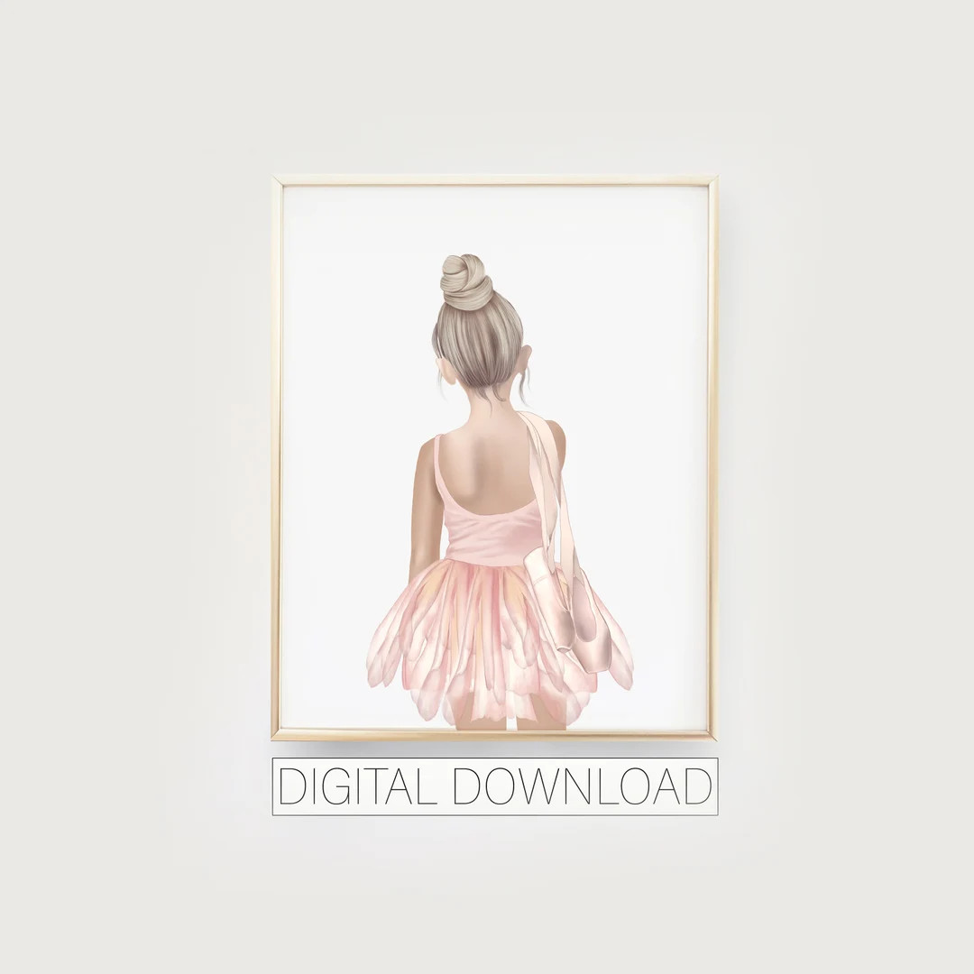 Blonde Ballerina Print for Girls Room, Little Ballet Dancer Printable, Girls Room Wall Prints, Po... | Etsy (US)