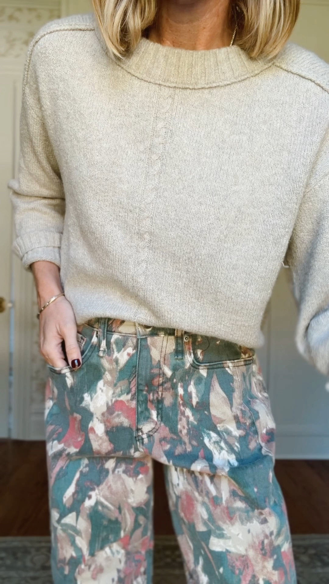 Xs in sweater 
2 in jeans