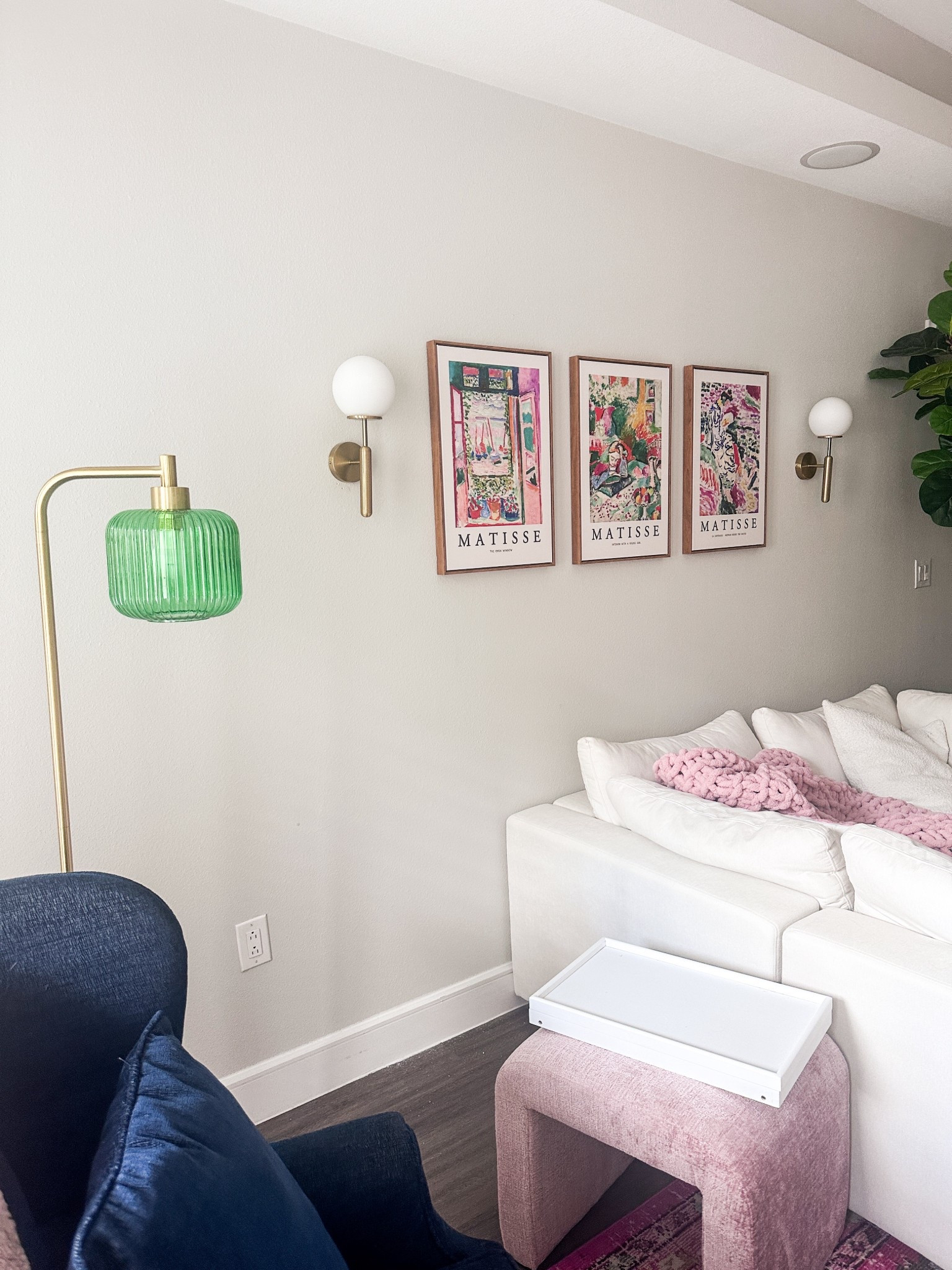 It’s the little details ✨ this three-piece Matisse painting set really brought the entire living room and kitchen together, with all the vibrant colors to choose from as accents to offset the pink in my girly apartment. Helped this beautiful green midcentury floor lamp stand out while still blending in beautifully!

#LTKStyleTip #LTKHome #LTKFindsUnder100