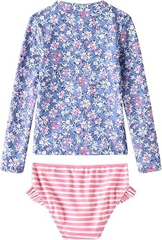 UMELOK Toddler and Little Girls Rash Guard Sets with Bikini Bottoms Swimwear | Amazon (US)