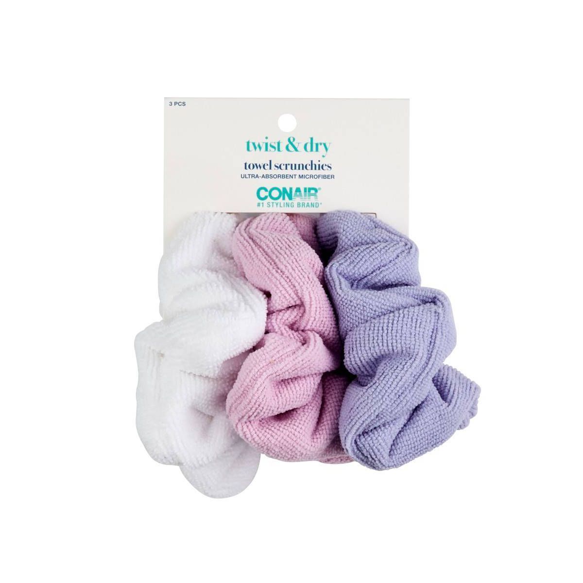 Conair Towel Hair Scrunchies - 3pc | Target