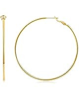 Gacimy Gold Hoop Earrings for Women 14K Real Gold Plated Hoops with 925 Sterling Silver Post | Amazon (US)