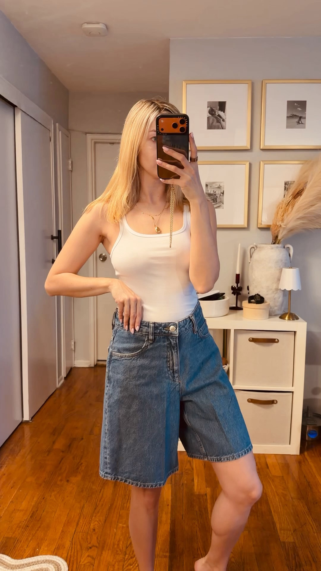 This Mango look is giving 90s! Fitted tank top + Bermuda shorts. Now  on sale together with my basket bag! 

Denim Bermuda shorts • denim shorts • white tank top • summer bag

#LTKdayinmylife #LTKgrwm #LTKootd