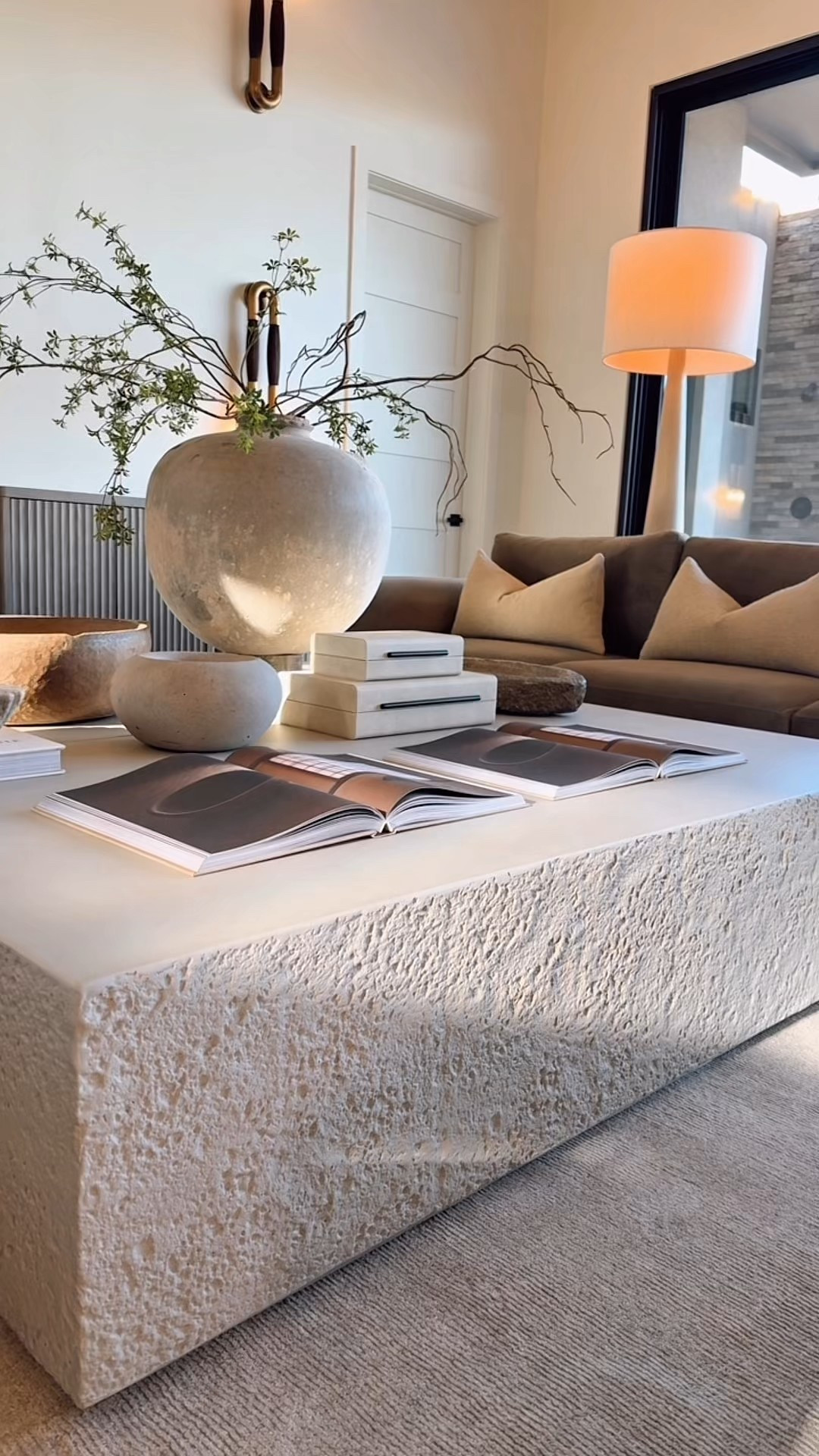 Absolutely LOVE how this coffee table turned out! I placed two together for a LUXE look. 

Home decor. Neutral. Coffee table styling. Coffee table book. Vase. Faux greenery. Stems. Family room. Living room. Home decor accents 

 #LTKHome #LTKFindsUnder50 #LTKFindsUnder100