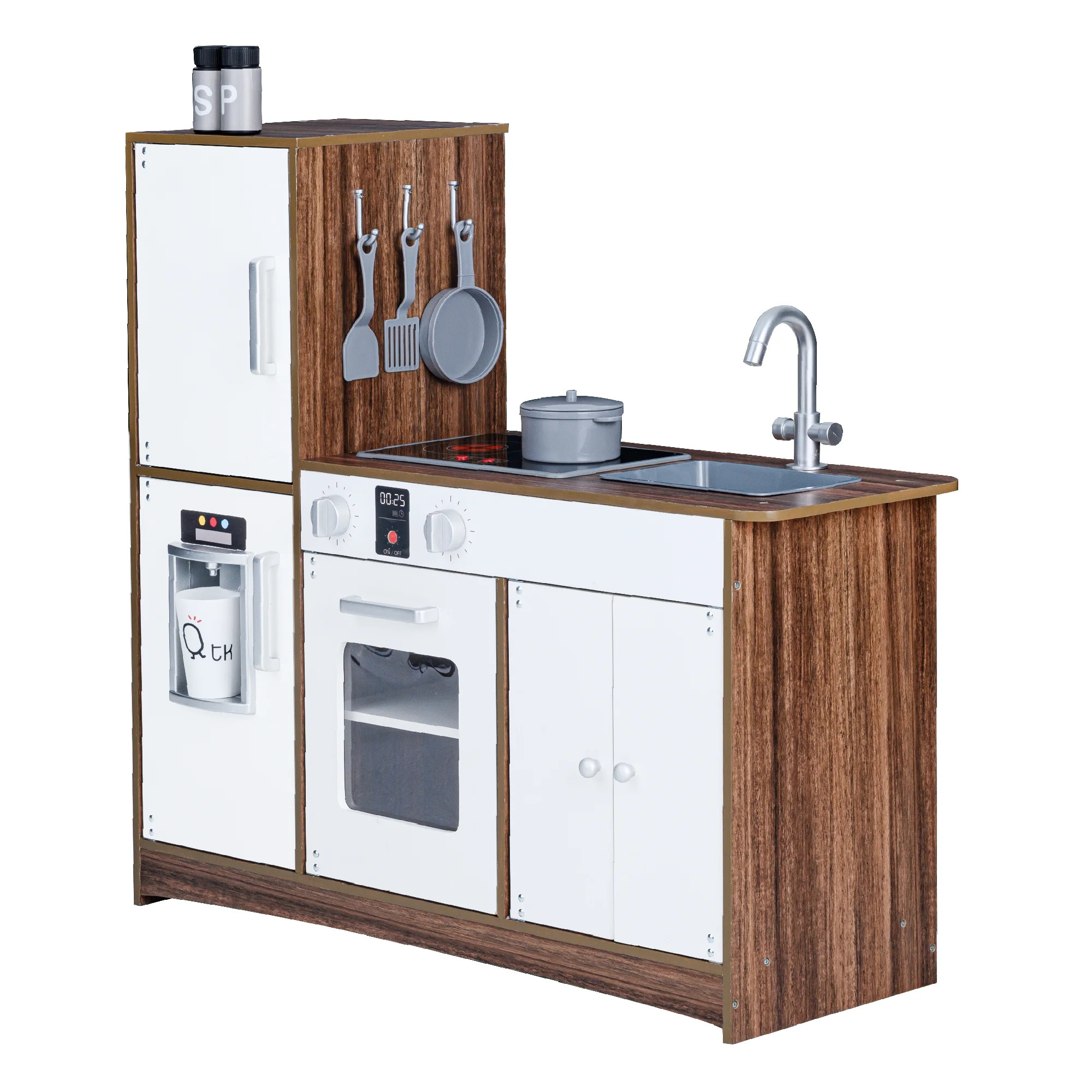 Teamson Kids Little Chef Palm Springs Kids Play Kitchen -Natural/White - Walmart.com | Walmart (US)