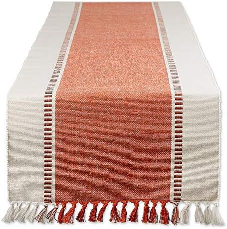 DII Dobby Stripe Woven Table Runner, 13x72-inch, Burnt Orange | Amazon (US)