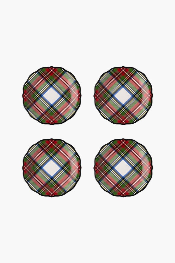 Stewart Tartan Cocktail Plates (Set of 4) | Tuckernuck (US)