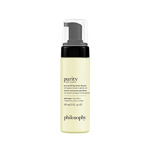 philosophy purity made simple pore purifying foaming facial cleanser - with papaya enzyme & glycolic acid - face wash removes dirt and impurities from pores - 5 fl oz | Amazon (US)