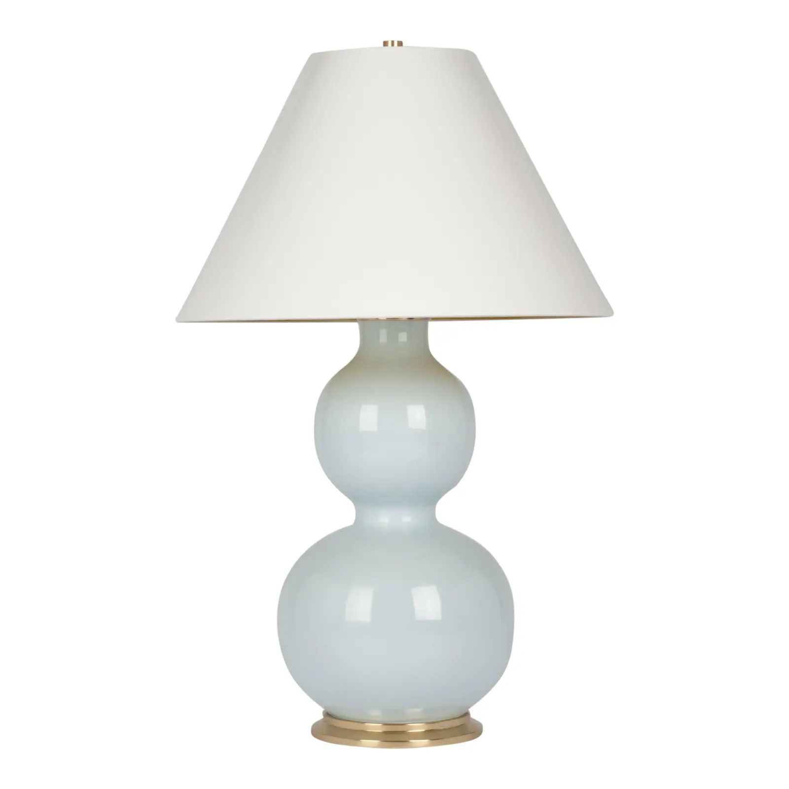 Natalie Lamp in Powder Blue / Polished Brass - Christopher Spitzmiller for The Lacquer Company | Chairish