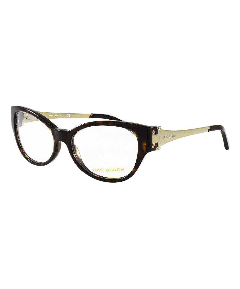 Tory Burch Women's Eyeglass Frames Demo - Dark Tortoise & Gold Cat-Eye Eyeglasses | Zulily