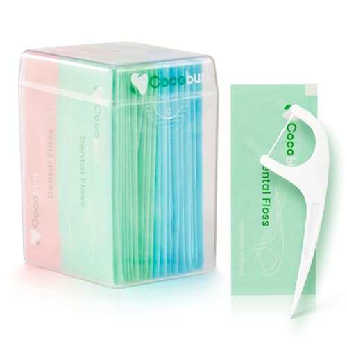 COCOBURI 50 Count Individually Wrapped Dental Floss Picks-Oral Care Flossers for Adults- Floss Singles Bag- Travel Hotel Restaurant Office Car Dental Floss | Amazon (US)