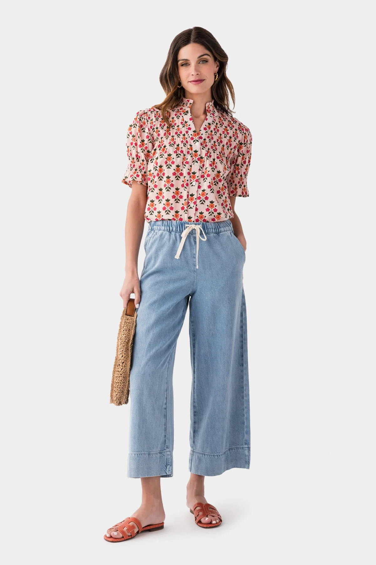 THML Floral Splitneck Button Up Blouse | Social Threads