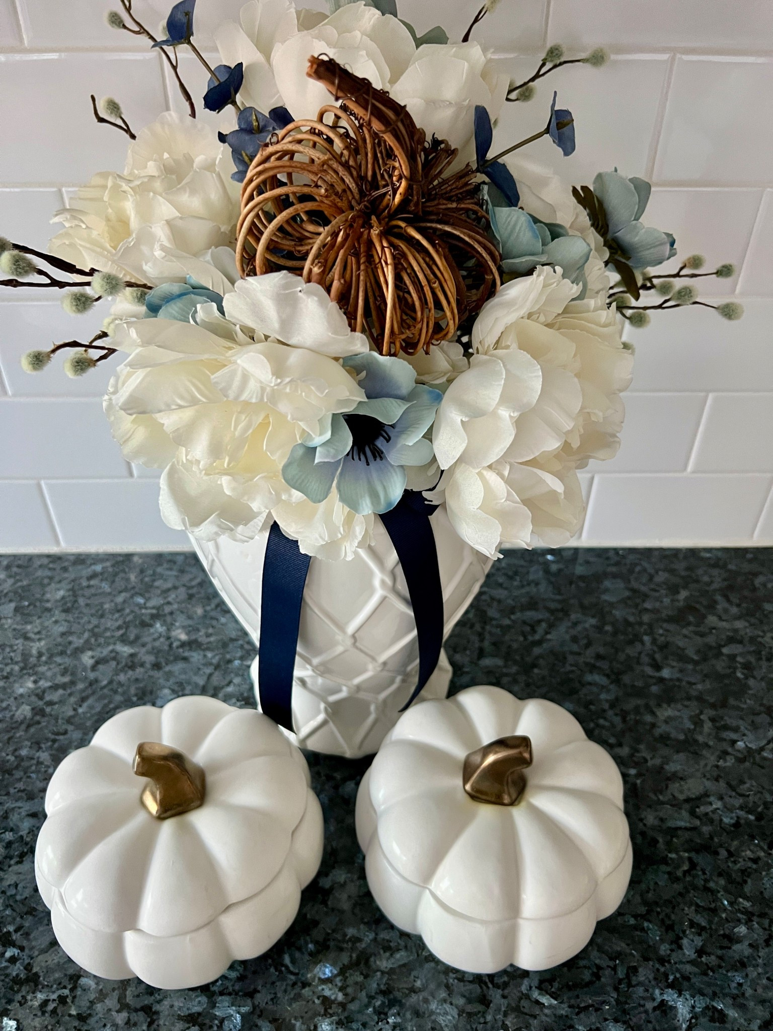 Starting to decorate for fall. We always host Thanksgiving for family. I’m loving this color combo! 

BellaGrey Designs 
Fall home decor
Fall decor 
White pumpkins 

#LTKHoliday #LTKHome #LTKSeasonal