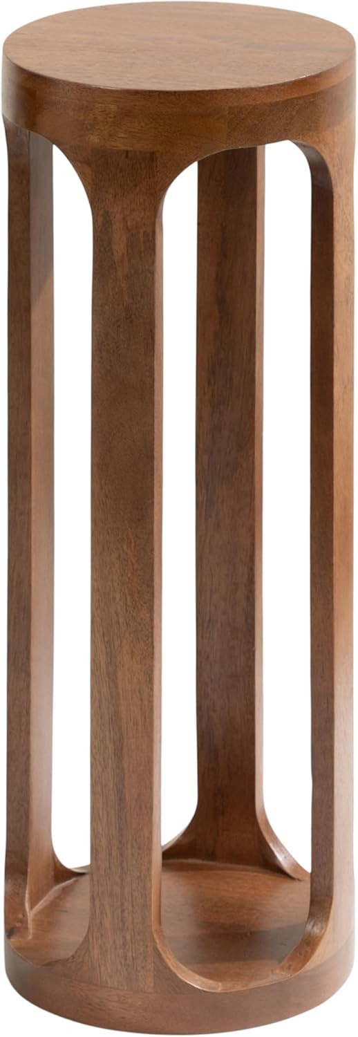 Kate and Laurel Dahl Wooden Round Drink Table; 8 x 23; Walnut Brown; Mid-Century Modern Circle Wo... | Amazon (US)