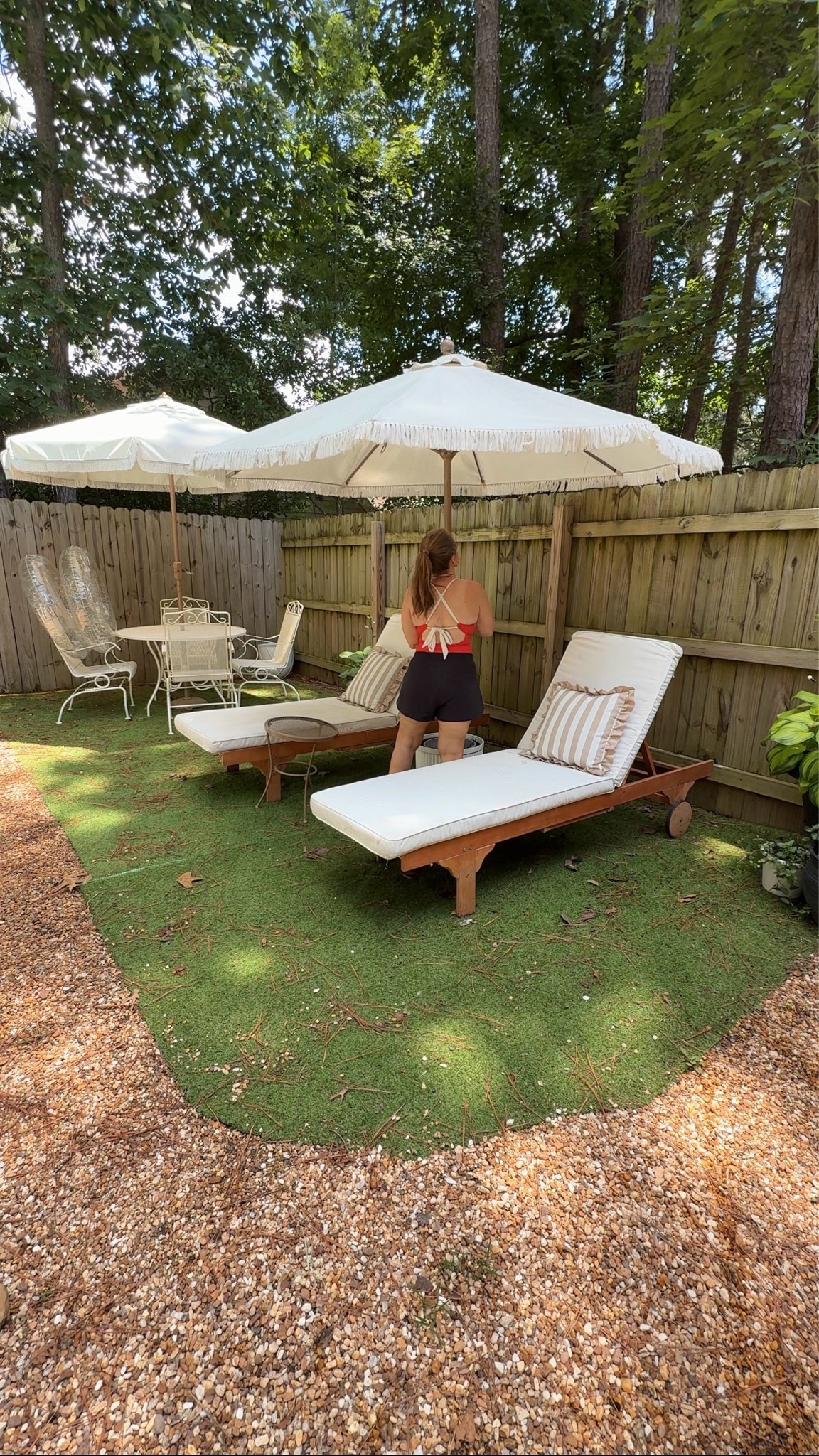 My outdoor lounge chairs 
Back wheels to easily move around  
Pull out aside table that can be used on either side of the chair

#LTKSeasonal #LTKHome #LTKmomlife