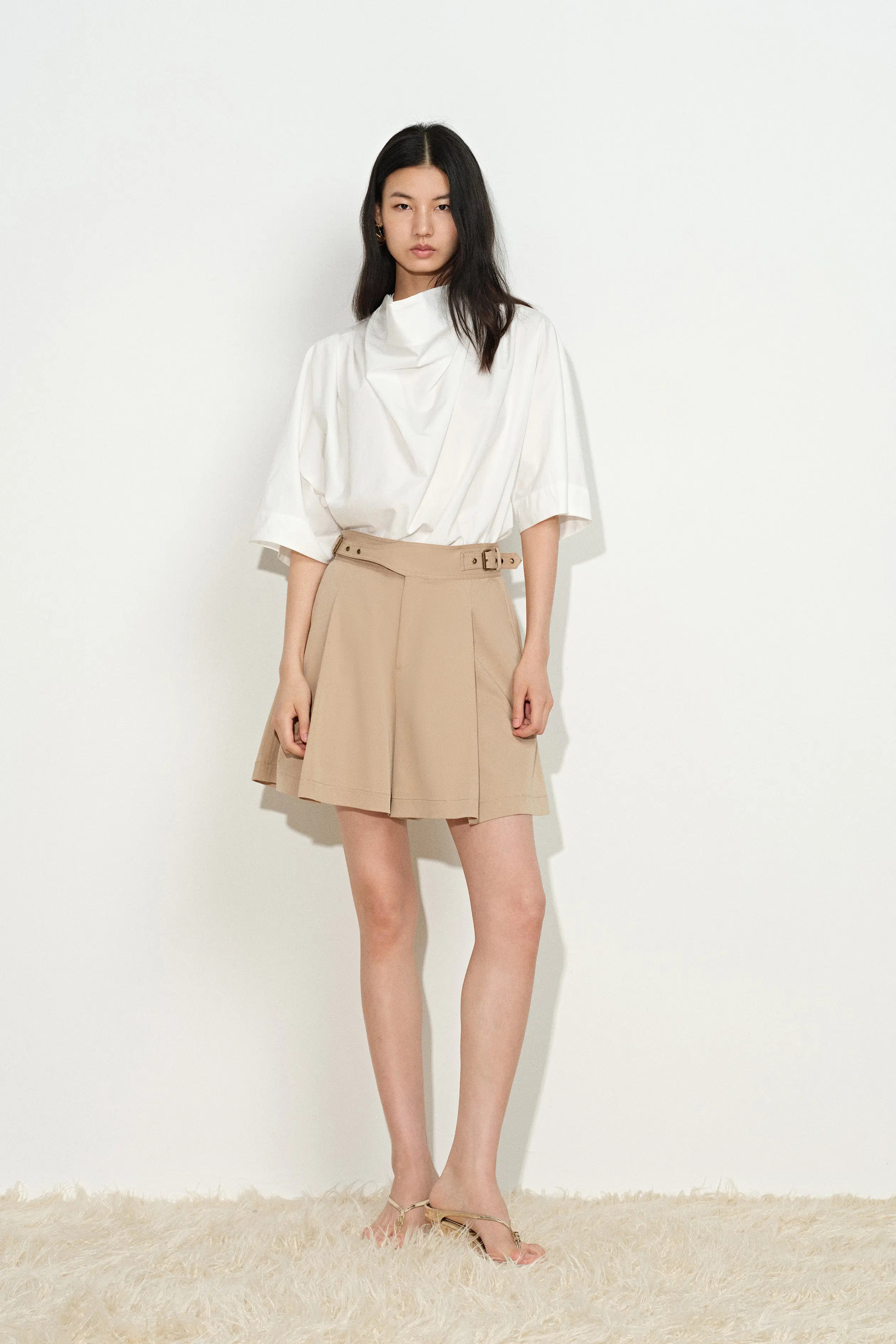 Atlanta Cowl Neck Shirt in Cotton | Fabrique