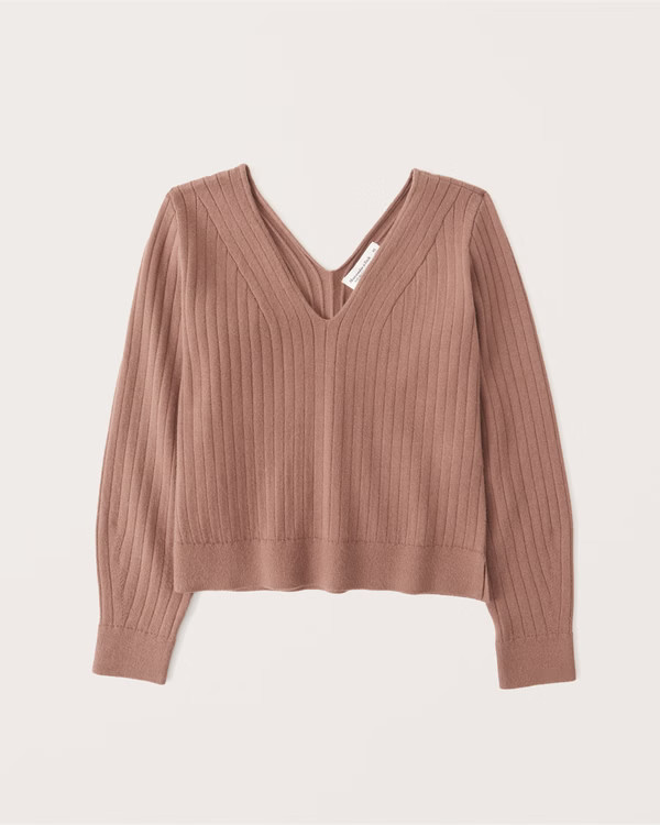 LuxeLoft Slouchy V-Neck Sweater | Abercrombie & Fitch (US)