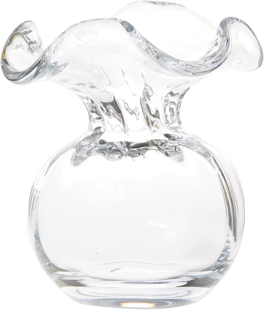 Vietri Hibiscus Glass Clear Bud Vase, 5.5" H Glass Flower Vase, Living Room Decor Glass Vase | Amazon (US)