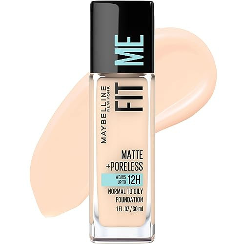 Maybelline Fit Me Matte + Poreless Liquid Oil-Free Foundation Makeup, Fair Ivory, 1 Count (Packaging May Vary) | Amazon (US)