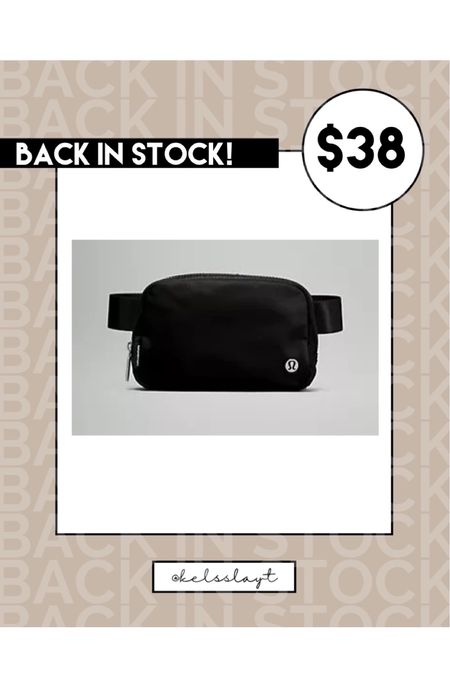 Lululemon everywhere belt bag back in stock in black! 

#LTKitbag #LTKunder50