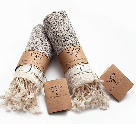 Smyrna Original Turkish Hand Towels Set of 2 | 100% Cotton, 16 x 40 Inches | Decorative Bathroom ... | Amazon (US)