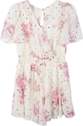 Kids' Dot & Floral Smocked Waist Dress | Nordstrom