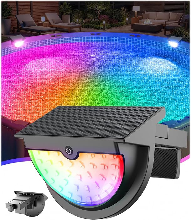 DeeprBetter 2026 Verbessert Poolbeleuchtung Solar, Farbwechsel LED Pool Beleuchtung mit 10 Lichtm... | Amazon (DE)
