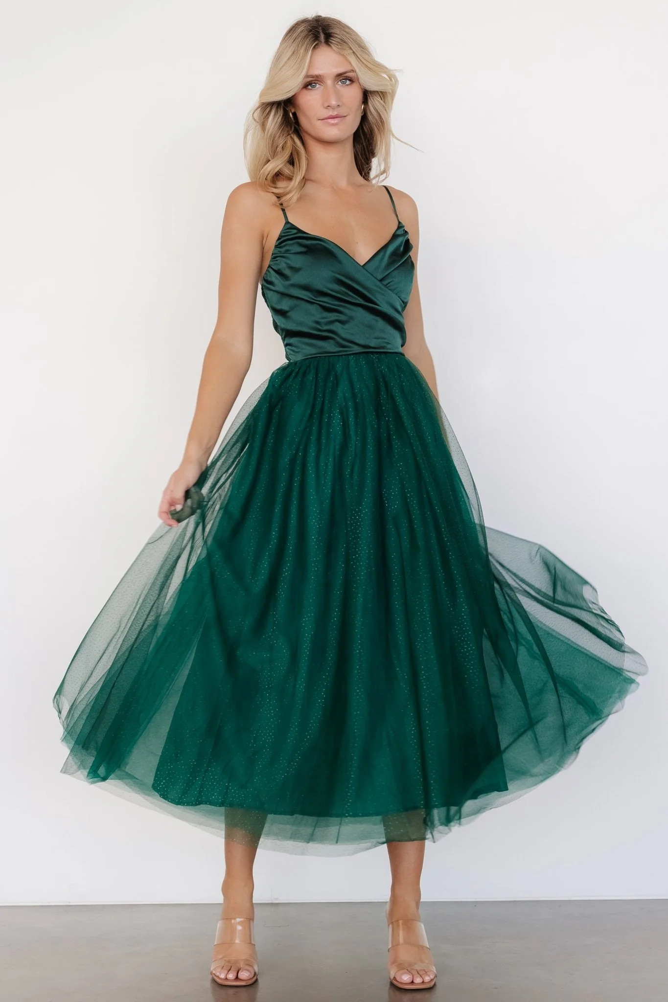 Shonda Sparkle Midi Dress | Emerald | Baltic Born