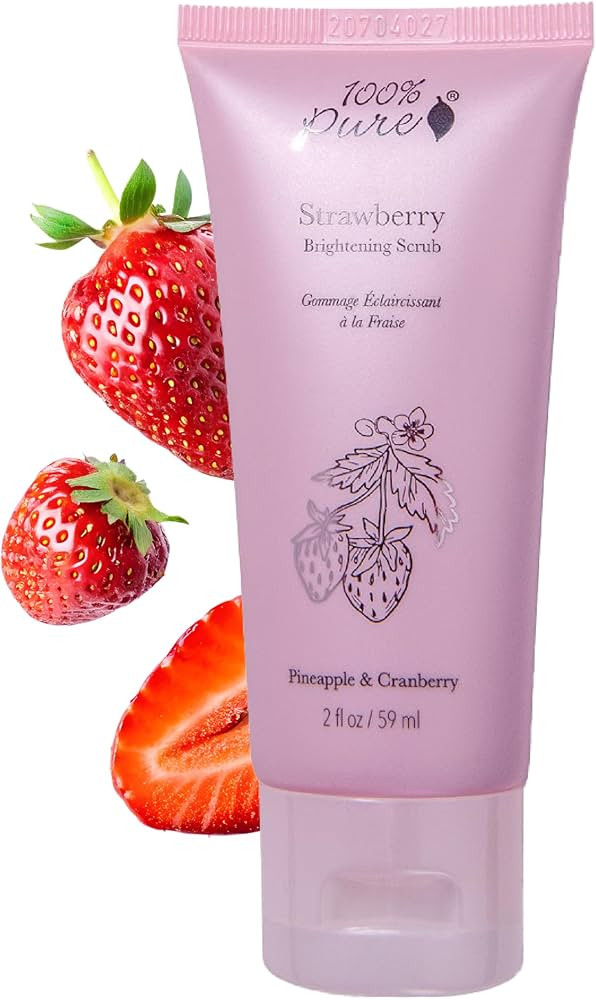 100% PURE Strawberry Brightening Facial Scrub Antioxidant-Rich for Radiant, Smooth Skin - Papaya ... | Amazon (US)