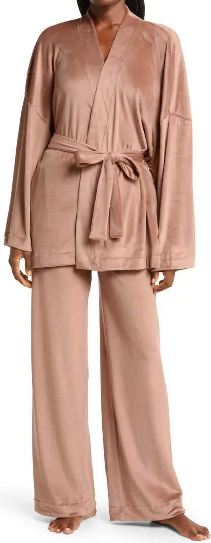 Velour Robe & Pajama Pants Set | Nordstrom