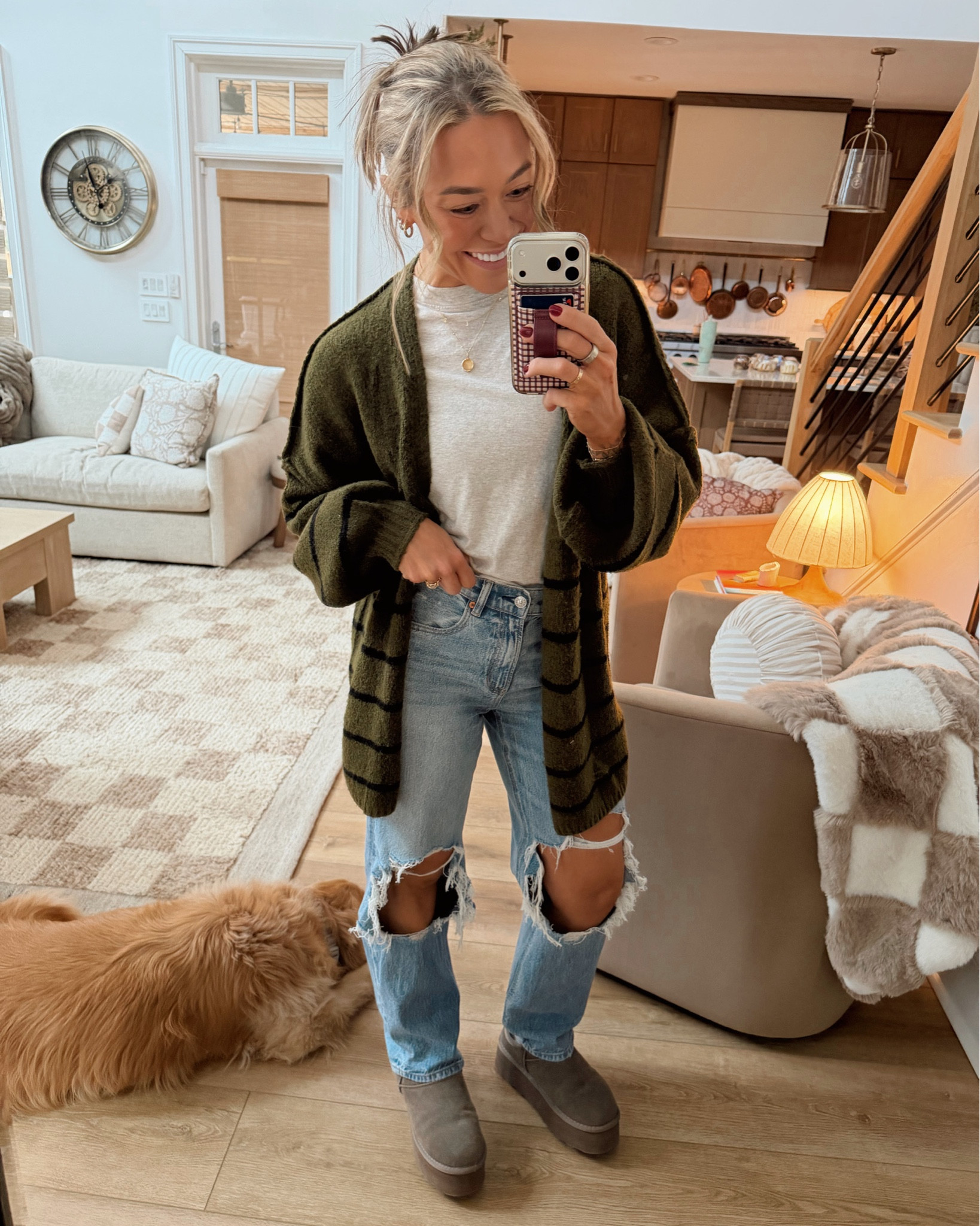 Comfy staples for a snowy day in Charleston❄️☃️🤎 L in the Amazon cardigan! Lots of colors / patterns✨

Ootd / Amazon / winter style / denim / American Eagle / Holley Gabrielle 

#LTKSeasonal #LTKootd #LTKSaleAlert