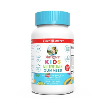 MaryRuth's Kids' Sugar-Free Vegan Multivitamin Gummies - 60ct: Vitamin B12, Vitamin D, Strawberry, Fruit Punch | Target