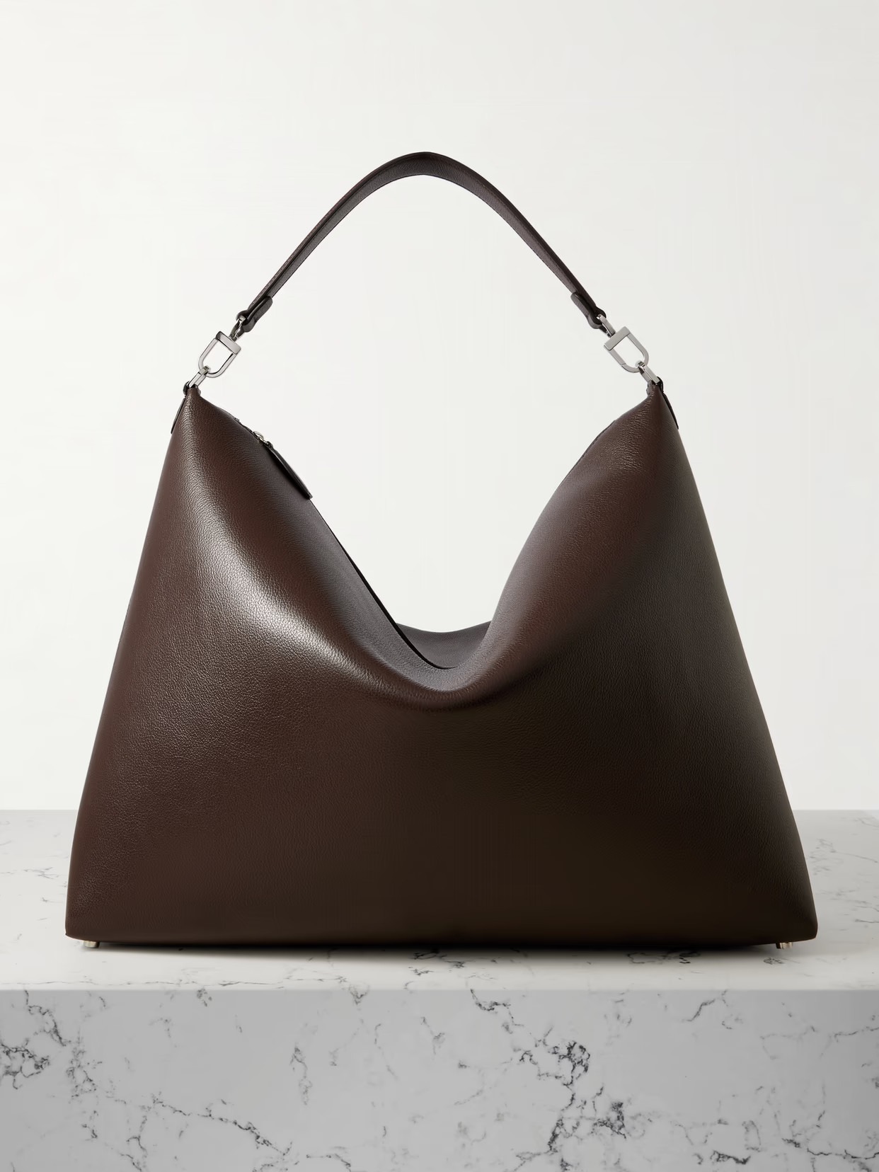 TOTEME - Bevel Large Textured-leather Tote - Brown | NET-A-PORTER (US)