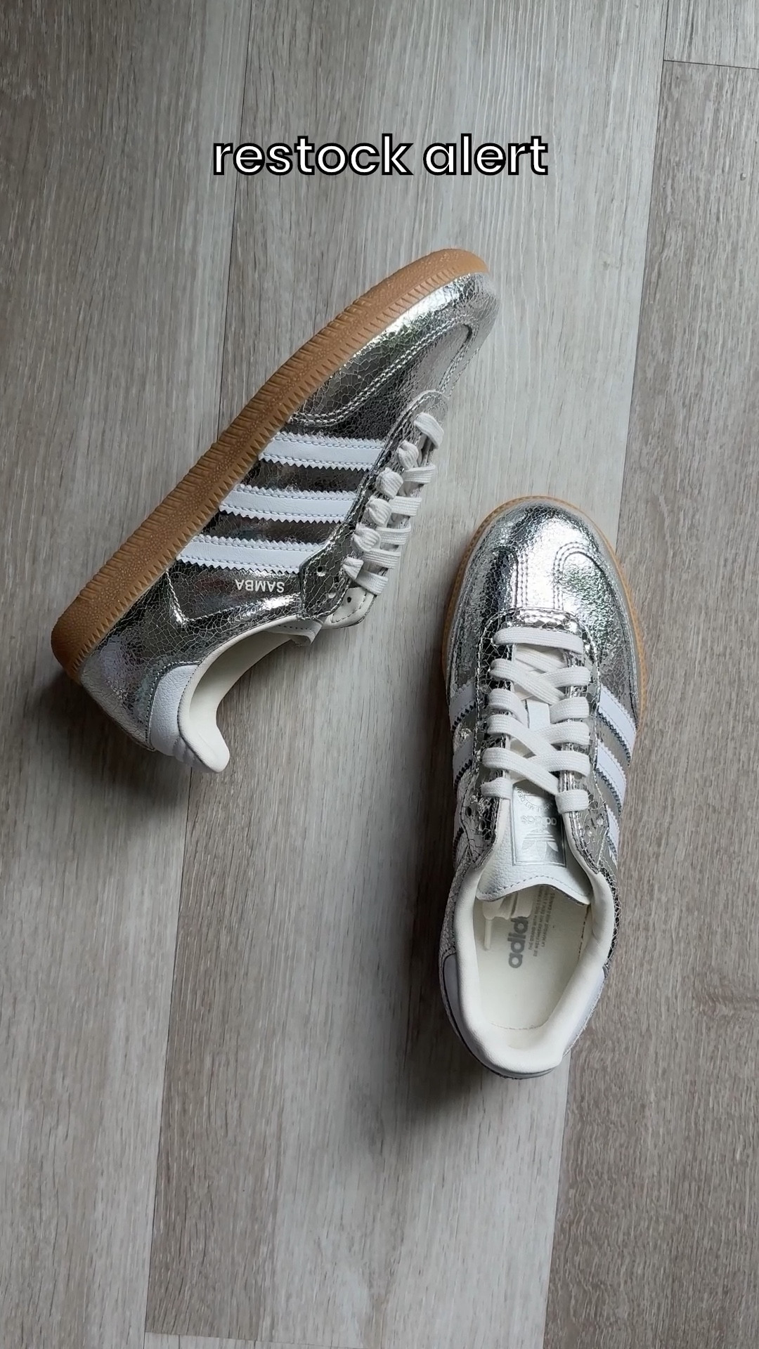 Restock alert 🚨  Gimme everything metallic! 🩶 The crinkled silver and white laces are so cool. Runs half a size too big. Grab it before it sells out again.

Adidas Samba, Adidas sneakers, silver shoes, metallic shoes, ootd, The Stylizt 



#LTKootd #LTKdayinmylife #LTKOver40