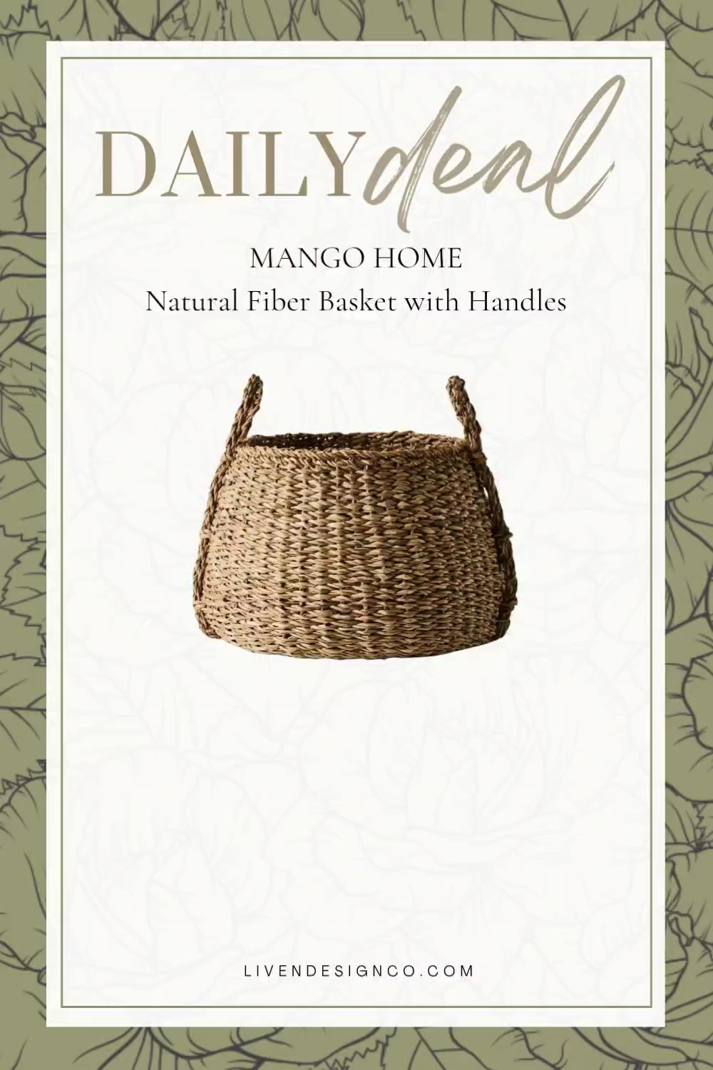 Mango fiber basket with handles. Daily deal. Floor basket. Home decor

#LTKSeasonal #LTKHome #LTKSaleAlert