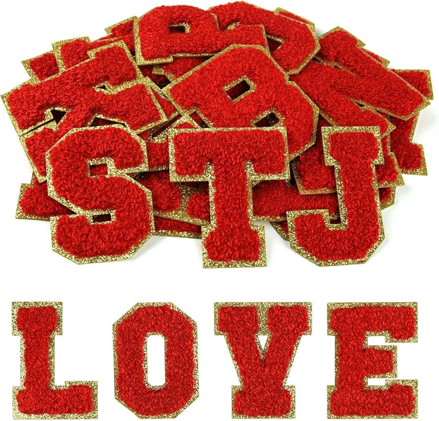 Morcheiong 26Pcs Self Adhesive Chenille Letter Patches A-Z, Chenille Letters for Clothing, Fabric... | Amazon (US)