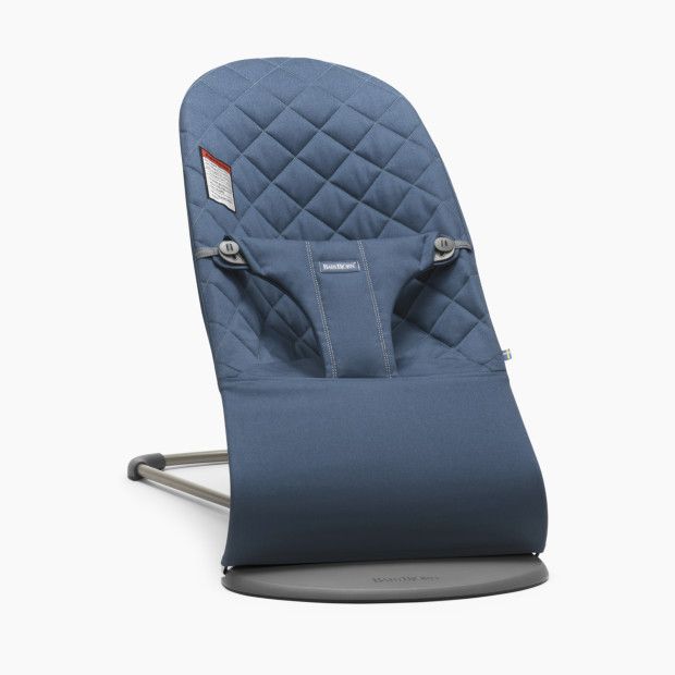 Babybjörn Bouncer Bliss in Midnight Blue Quilted Cotton/Dark Gray Frame | Polyester | Babylist