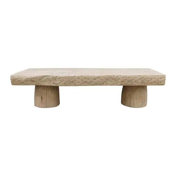 Artissance 67"L Rectangular Natural Wood Indoor Capri Live Edge Primitive Coffee Table, Home Offi... | Bed Bath & Beyond