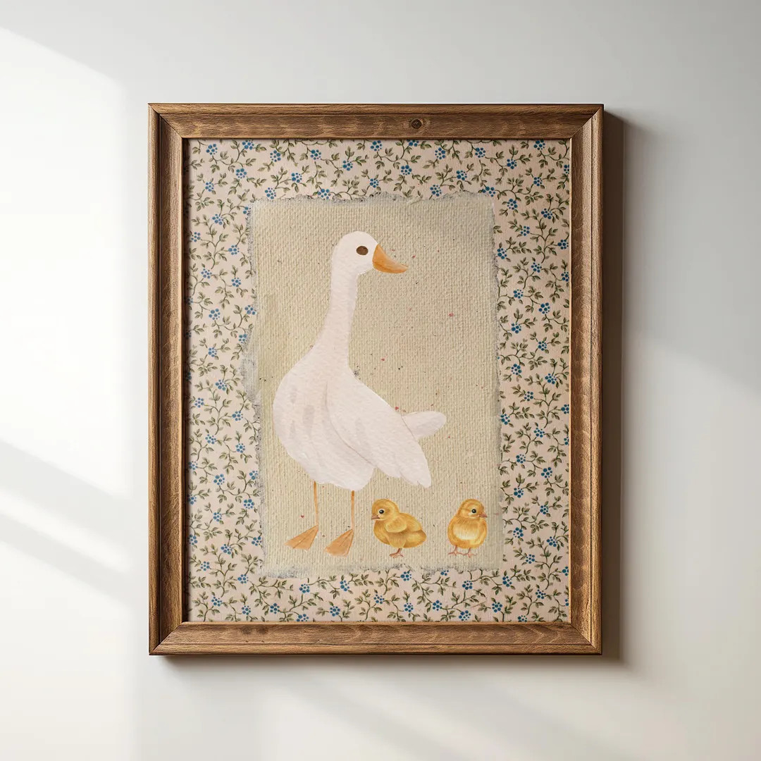 Vintage Mother Duck Print: Cottagecore Nursery Art, Digital Downloads, Wall Art, Art Print, Sweet... | Etsy (US)
