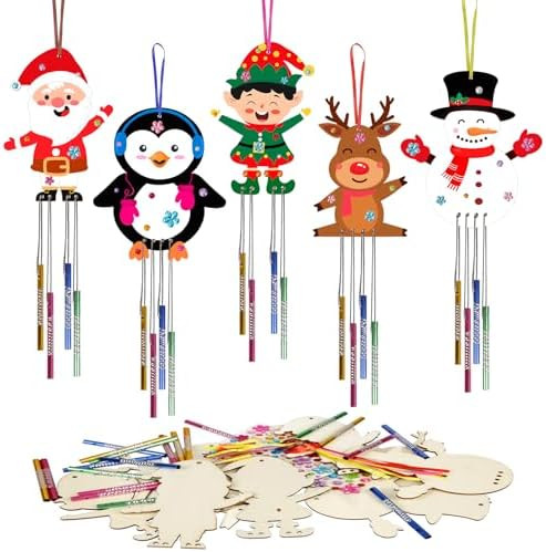 Fennoral 10 Pack Christmas Wind Chime Kit for Kids Make You Own Christmas Wind Chimes DIY Colorin... | Amazon (US)