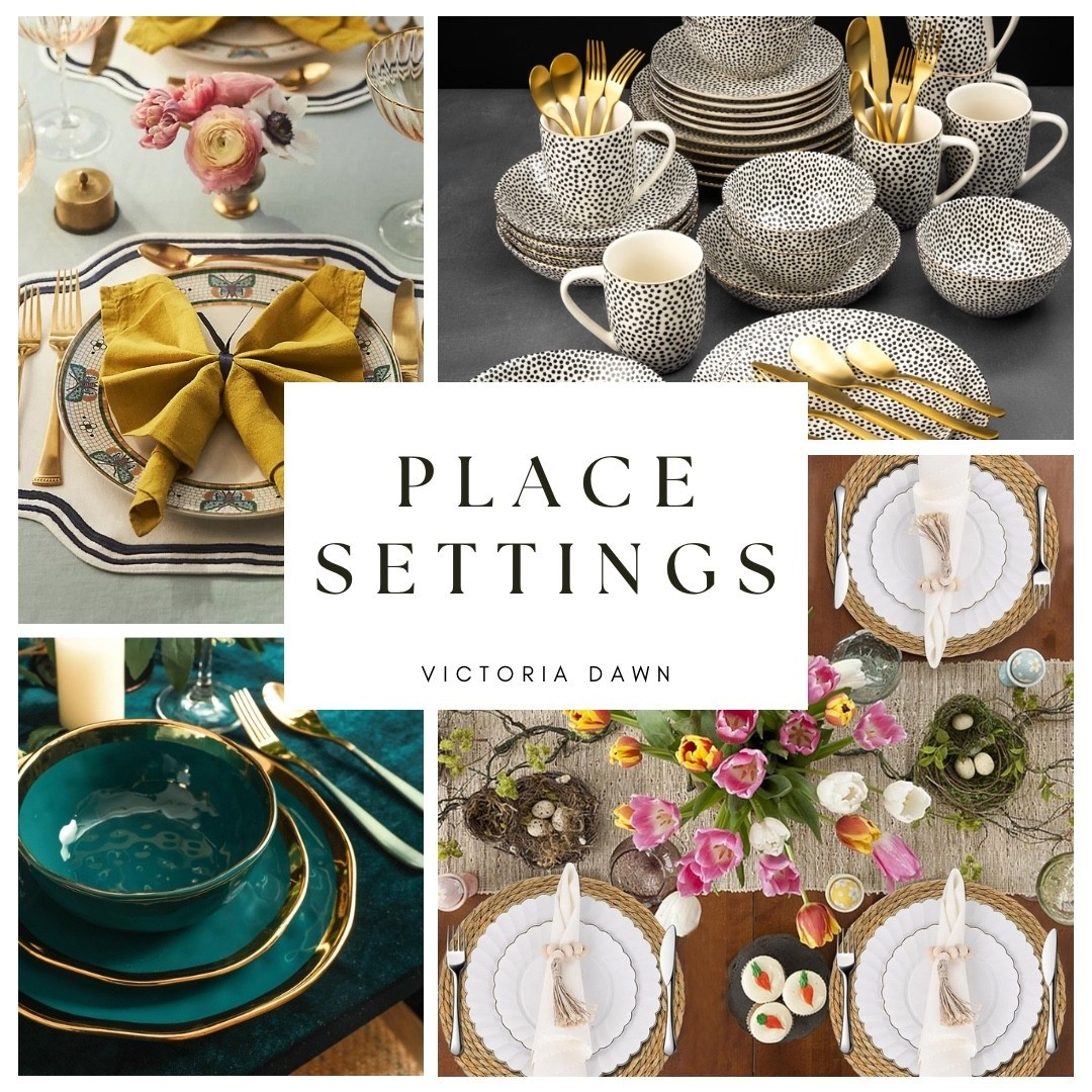 Some of my favorites items for place settings! Dishes, place mats, napkins, and napkin rings  

#LTKParties #LTKHome #LTKStyleTip