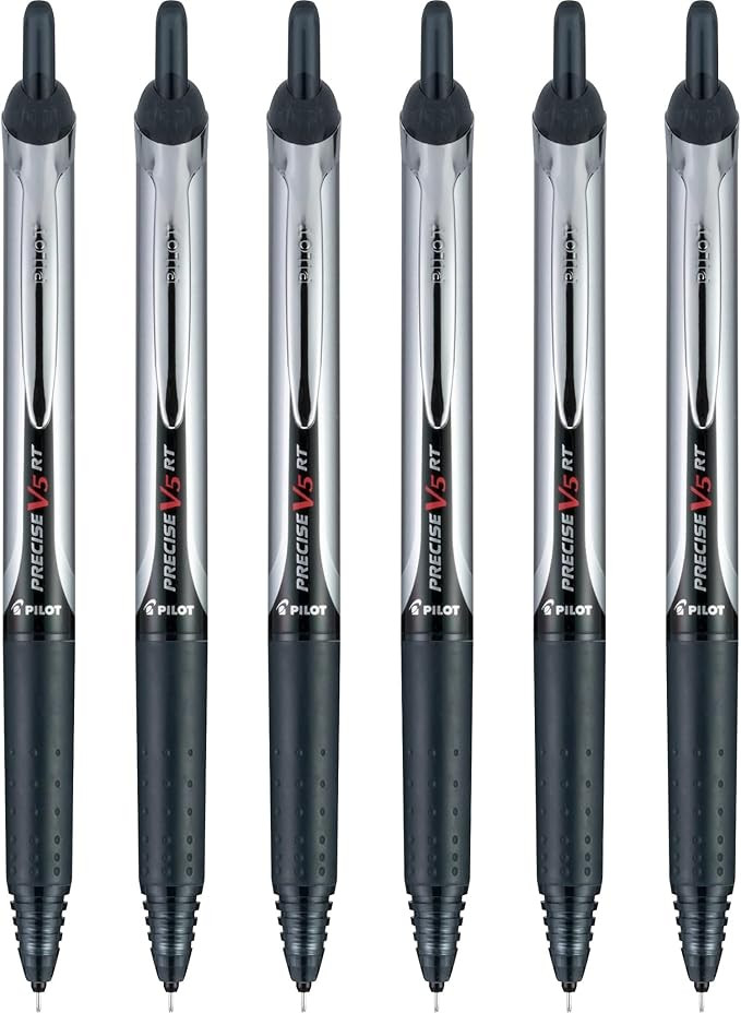 Pilot, Precise V5 RT Refillable & Retractable Rolling Ball Pens, Extra Fine Point 0.5 mm, Black, ... | Amazon (US)