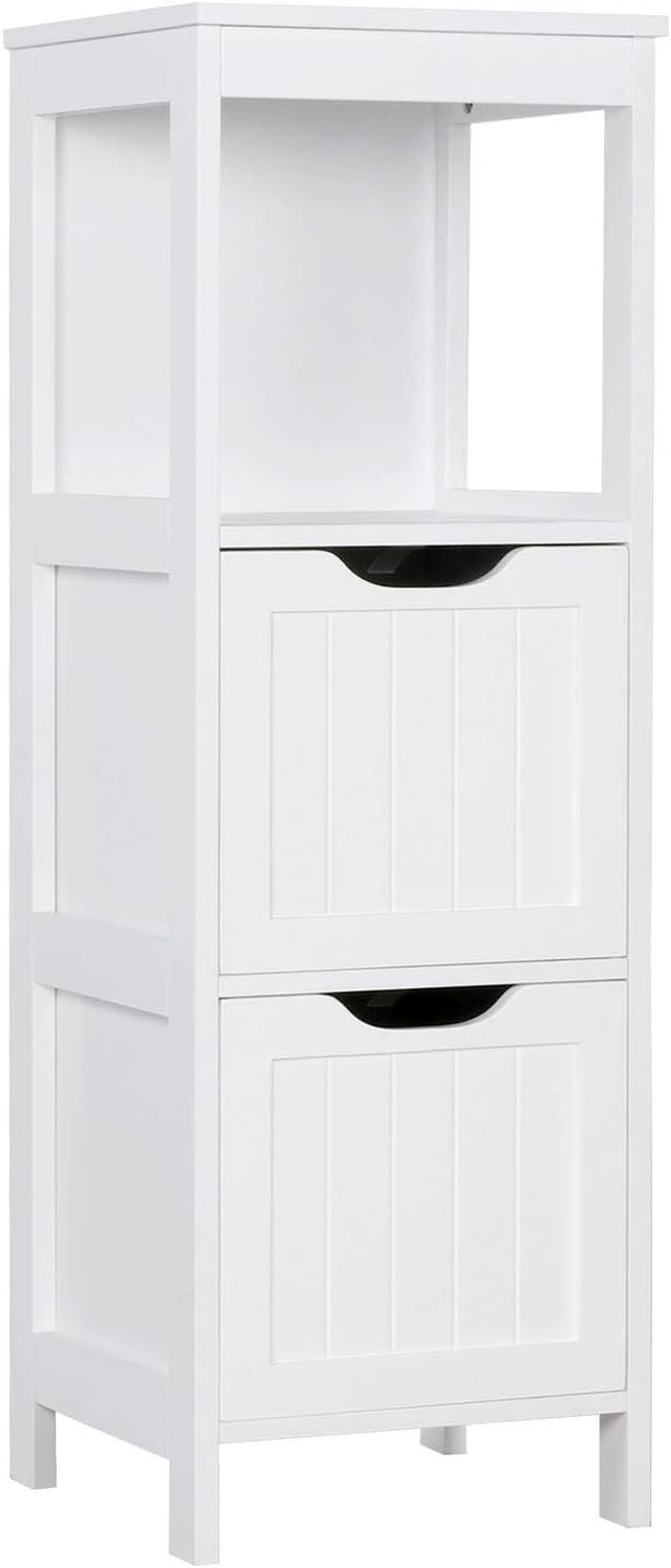 Yaheetech Bathroom Floor Cabinet, Wooden Storage Cabinet with 2 Drawers, Multifunctional Side Org... | Amazon (US)