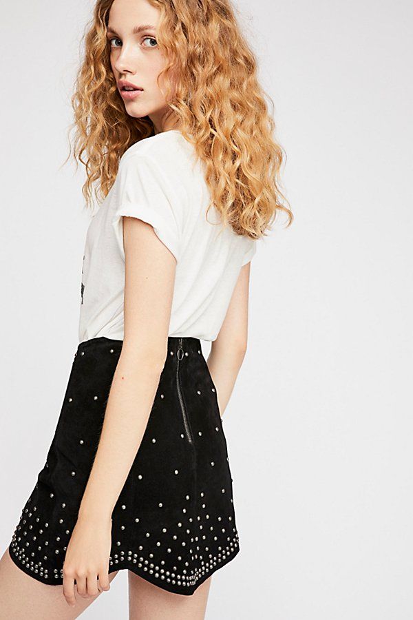Studded Suede Mini Skirt by Free People | Free People (Global - UK&FR Excluded)