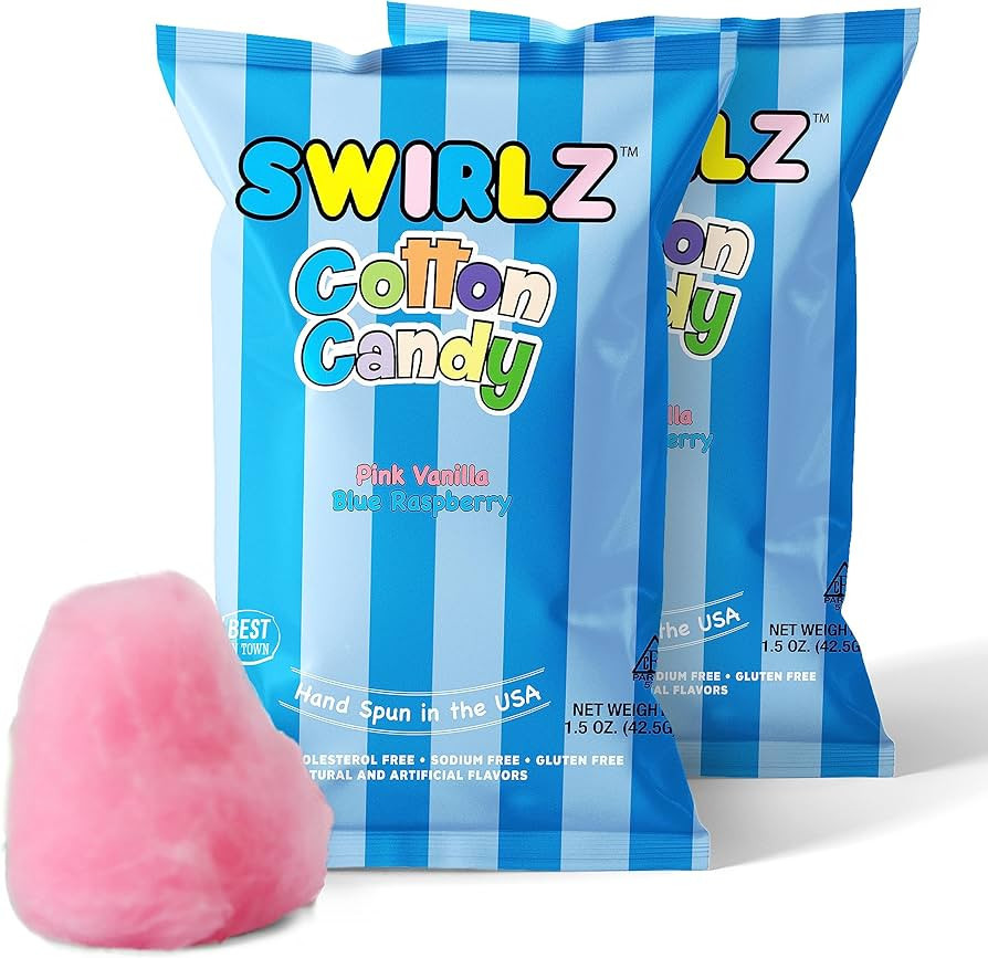 Swirlz Cotton Candy Bulk - Pink Vanilla & Blue Raspberry Carnival Cotton Candy - Cotton Candy Par... | Amazon (US)