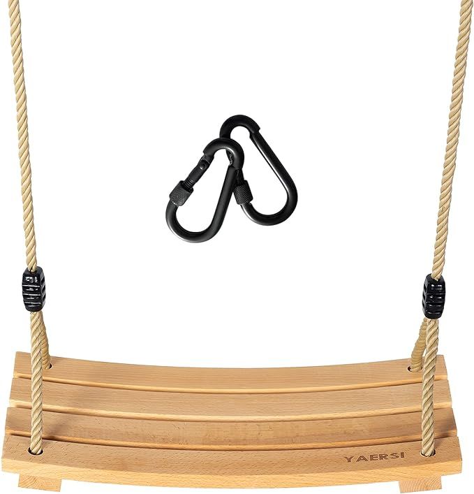 Wooden Tree Swings Tree Swing for Adults Children Kid's Wood Swing Seat with Adjustable Rope 220... | Amazon (US)