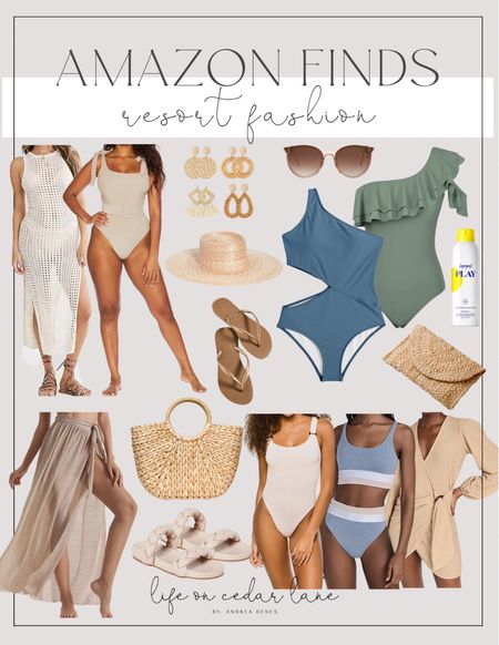 Amazon Finds- Resort Fashion! So many finds for an upcoming beach trip! Loving these swimsuits and lots of cute accessories too!

#beachvacay #vacation #swimware #swimsuitcoverups #beachhats
#resortlook

#LTKswim #LTKtravel #LTKunder50