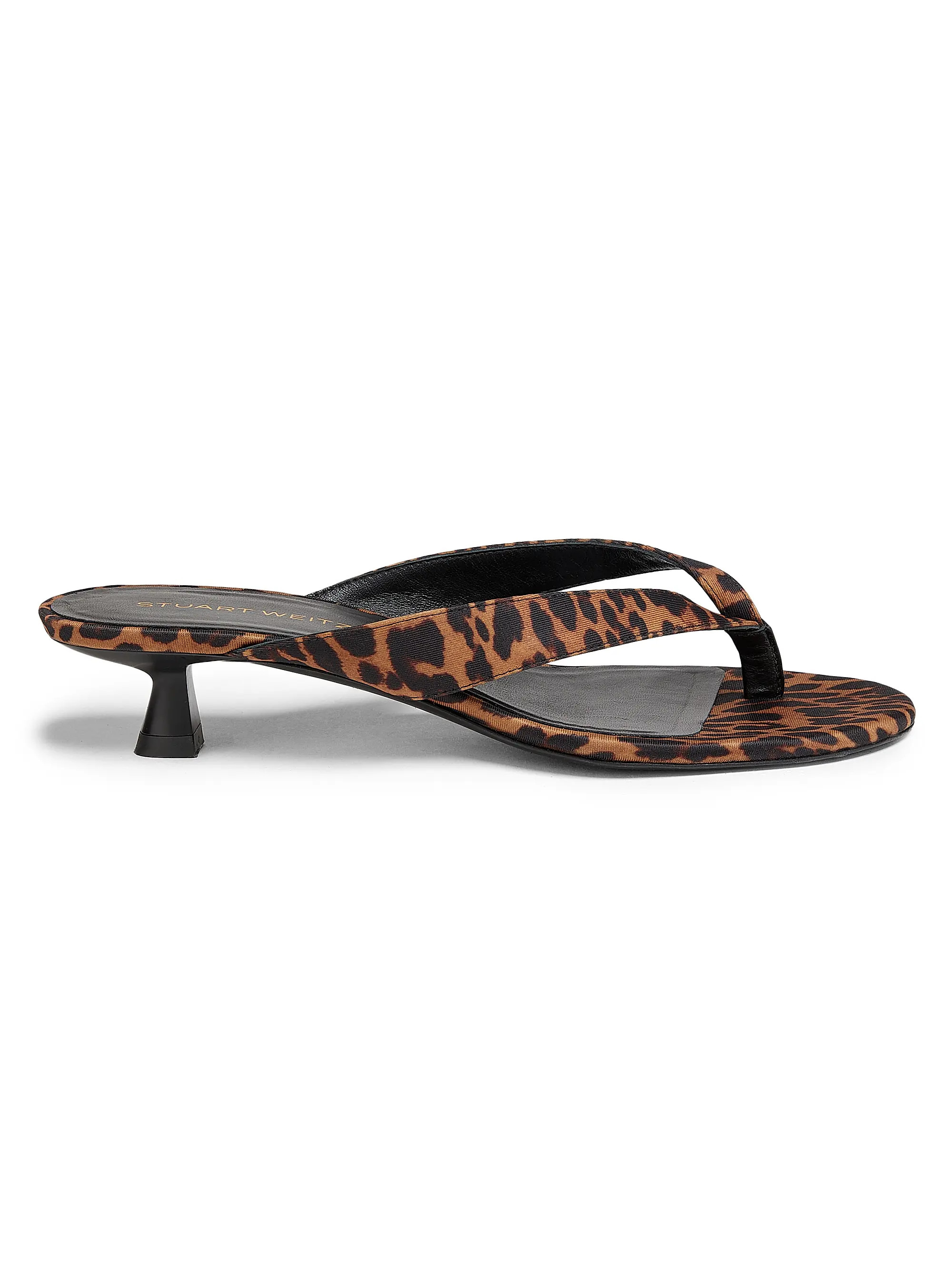 Stuart Weitzman Rio Sleek 35MM Leopard-Printed Leather Sandals | Saks Fifth Avenue | Saks Fifth Avenue