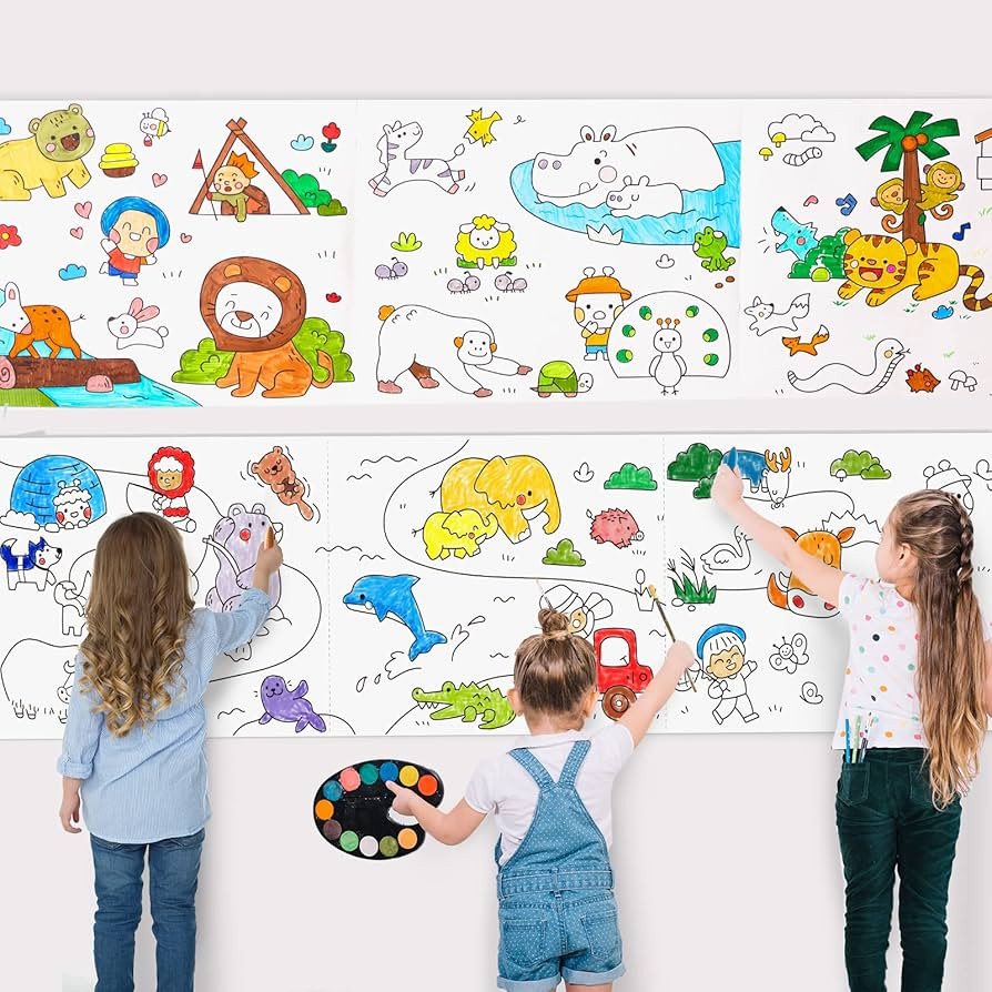 Jar Melo Animal Coloring Roll for Kids -Sticky No Mess Coloring Poster for Toddlers, 118×15.74 I... | Amazon (US)