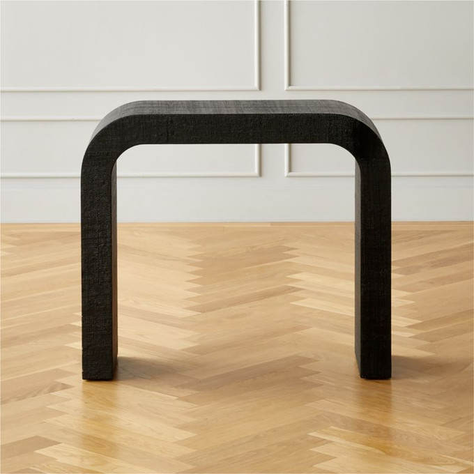 Click for more info about Horseshoe Black Lacquered Linen 36" Console Table | CB2